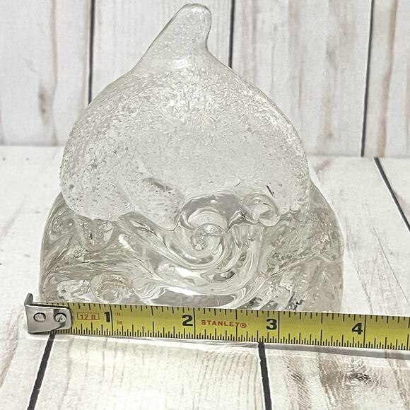 Vintage 1990's PartyLite Crystal Dolphin Votive Tealight Candle Holder 4" - Picture 10 of 10